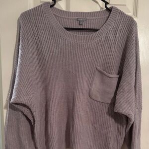 NWOT Charlotte Russe Lilac Women’s Cropped Pocket Sweater Top Size L Large